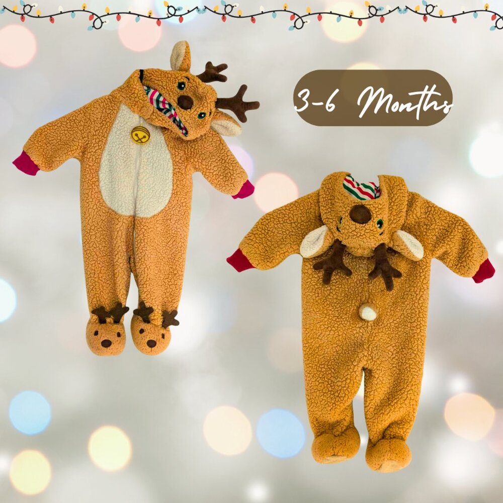 Jingles & Joy Baby Reindeer Holiday Infant Onesie Christmas Party Photo Costume